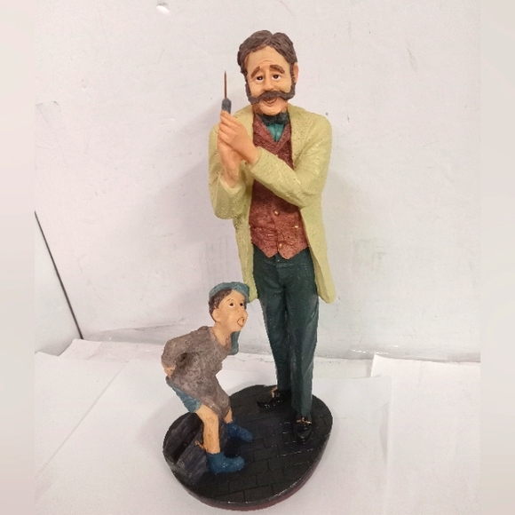 Dr. Preparing Shot for Young Boy Rare Vintage Sculpture Heavy Resin & Metal - Picture 1 of 12